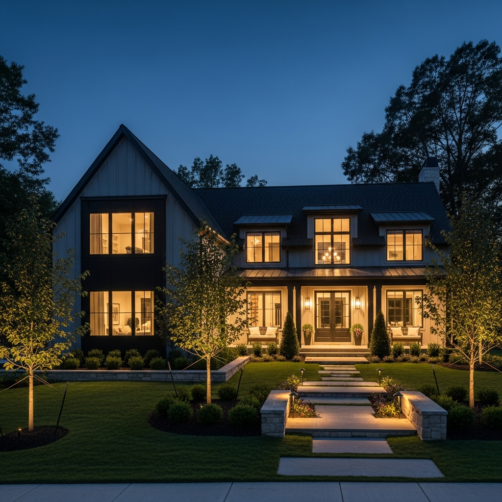 Luxury home at twilight